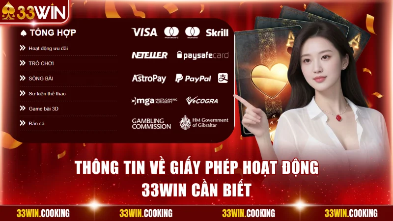 Giới thiệu chung về giấy phép hoạt động 33win hợp pháp