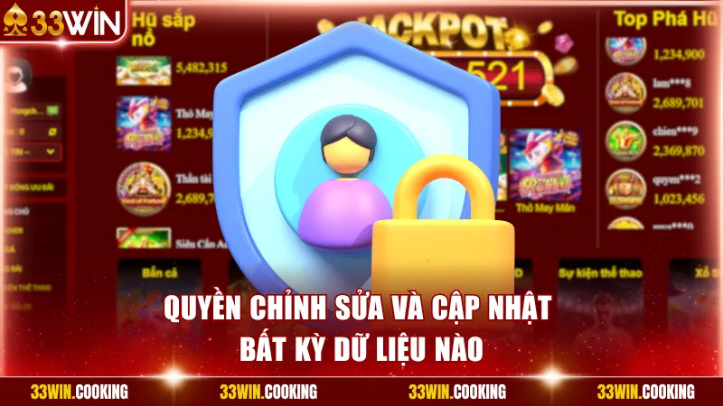 Quyền chỉnh sửa và cập nhật bất kỳ dữ liệu nào